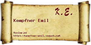 Kempfner Emil névjegykártya